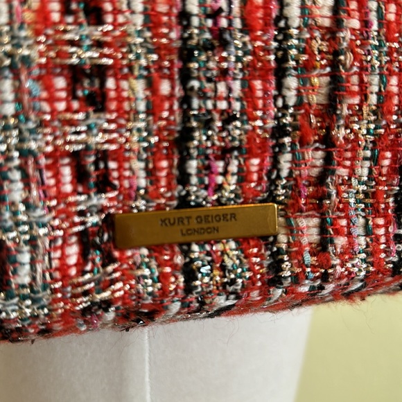 Kurt Geiger Kensington Tweed Orange Bag - Picture 7 of 9